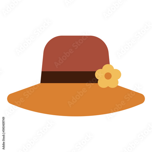 Stylish Wide-Brimmed Hat with Flower Accent