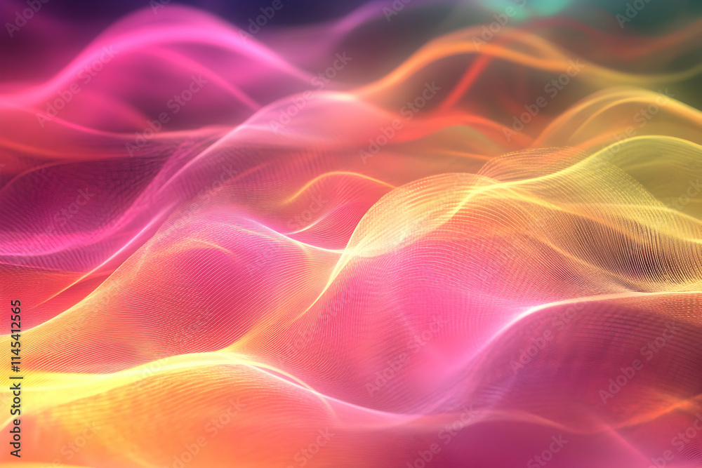 Soft pastel-colored flowing waves create a dreamy and vibrant abstract composition with glowing and dynamic energy. Soft pastel-colored flowing waves create a dreamy and vibrant abstract composition with glowing and dynamic energy.