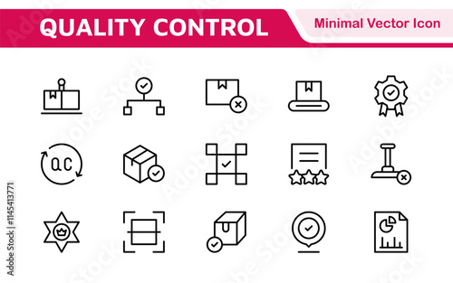 Quality Control line icon set. Included the icons as inspect, QA, qualify, quality control, check, verify, and more.