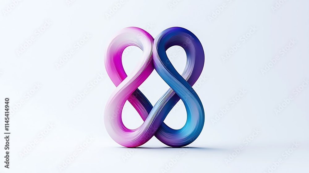 A blue and pink infinity symbol is displayed on a white background