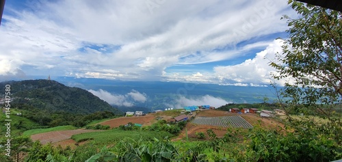 landscape with mountains and sky
