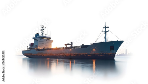 cargo ship and Sea Port in Seamless Fusion