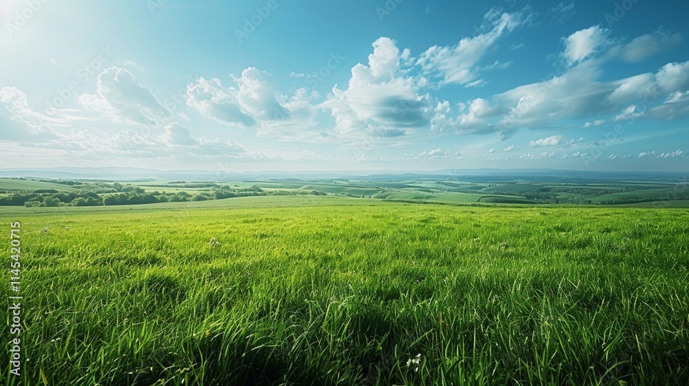 Fototapeta premium 広大な草原の空撮4