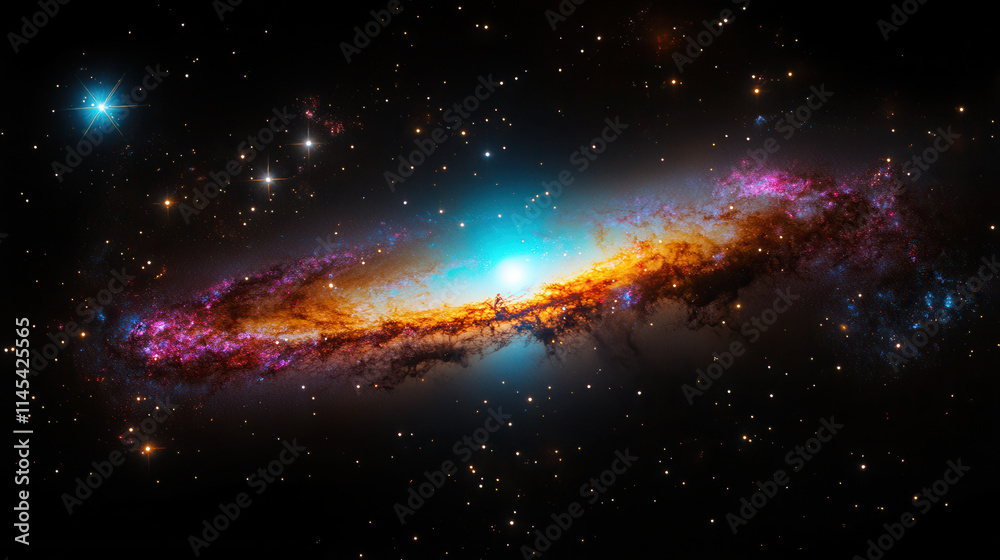 stunning galaxy with intricate spiral arms glowing in vibrant colors, showcasing beauty of universe stunning galaxy with intricate spiral arms glowing in vibrant colors, showcasing beauty of universe