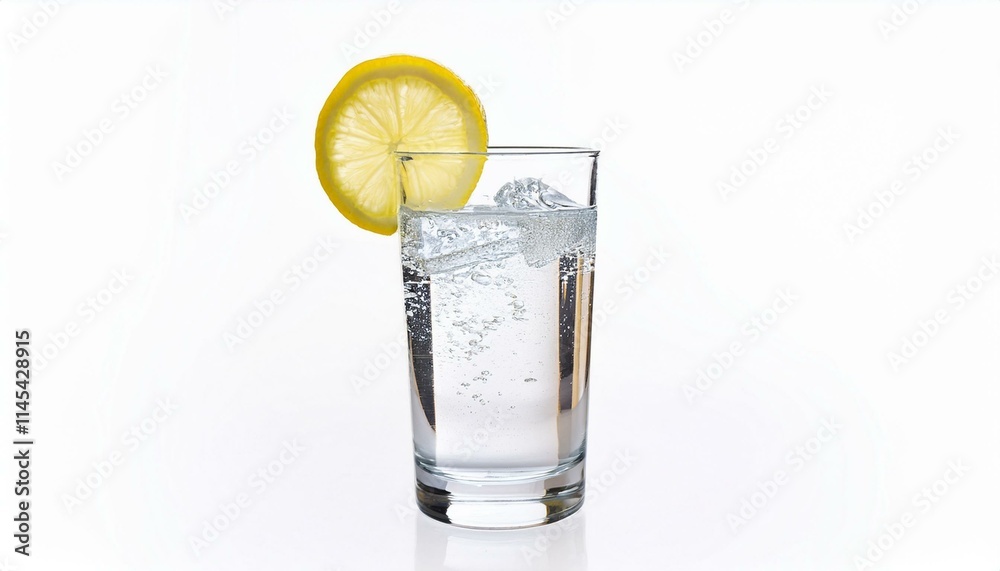 Refreshing sparkling water with lemon. Refreshing sparkling water with lemon.