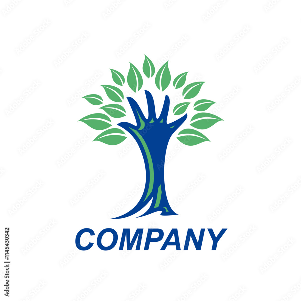 Obraz premium Blue Root Growth Logo