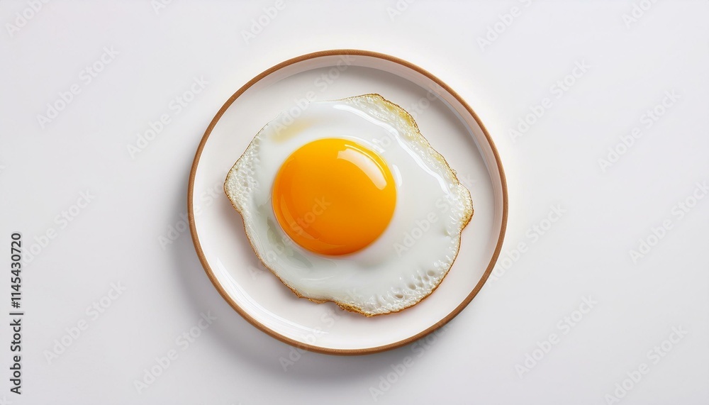 Perfectly fried egg on a plate. Sunny-side up! Perfectly fried egg on a plate. Sunny-side up!