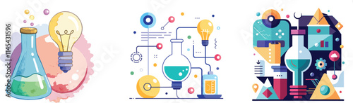 High-Resolution Laboratory Equipment Vector Icon Set Designed for Scientific Graphics