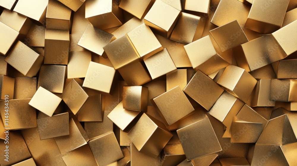 Abstract Gold Cubes: A Luxurious 3D Render Abstract Gold Cubes: A Luxurious 3D Render