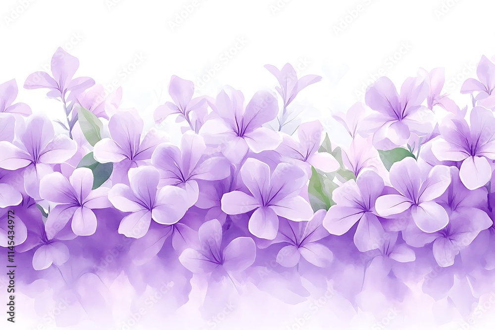 Rustic Watercolor Design with Wildflowers and Leaves Rustic Watercolor Design with Wildflowers and Leaves