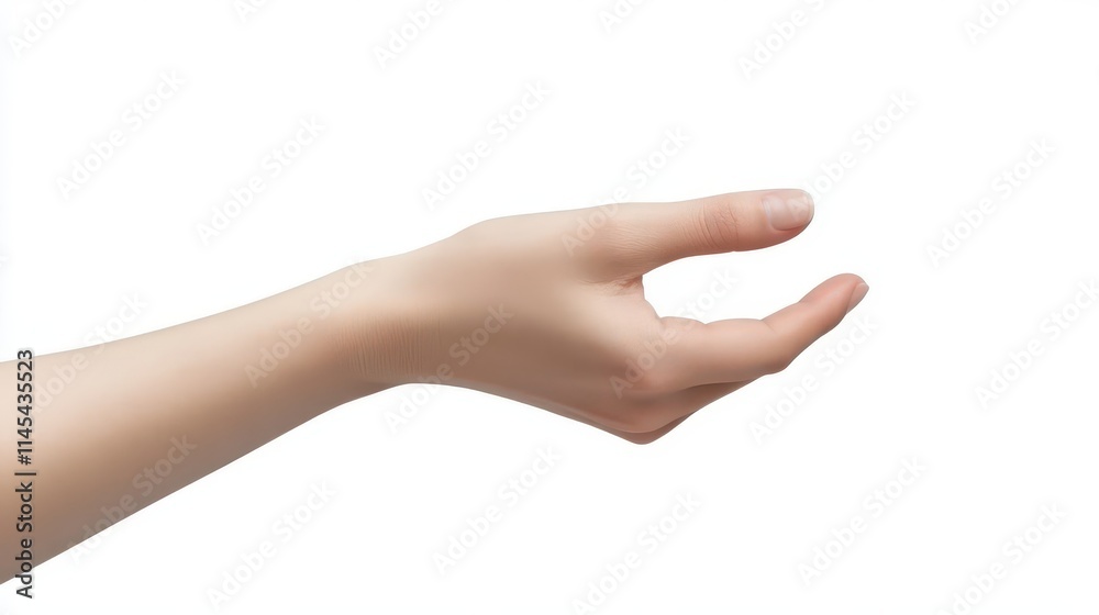 Hand making a shh gesture with index finger on lips, isolated against white, representing secrecy or silence, conceptual theme Hand making a shh gesture with index finger on lips, isolated against white, representing secrecy or silence, conceptual theme