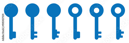 Key icon set. Key vector icon. Key symbol. silhouette security private lock code key vector set.