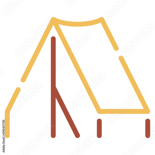Stylized Camping Tent Icon for Outdoor Adventures