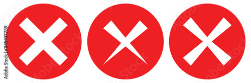 Vectorized red X illustration for websites and graphic resources.