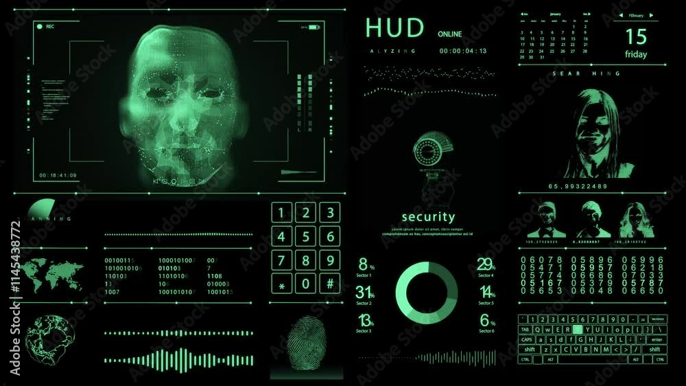 Face Track ID Futuristic and technological scanning of the face ...