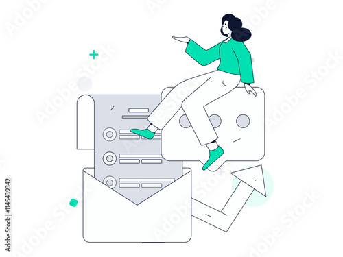 Marketing planning business characters flat vector concept operation hand drawn illustration
