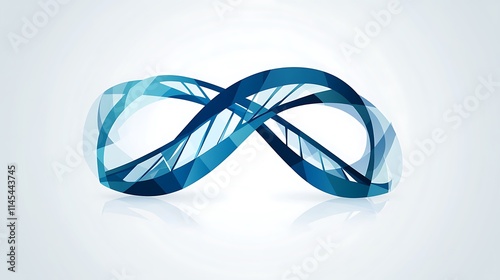 A blue and white symbol that looks like an infinity sign