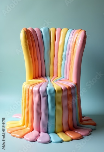 Cute Melting Cream Textured Chair: A Unique Artistic Furniture Design for Modern Living Spaces with a Touch of Whimsy