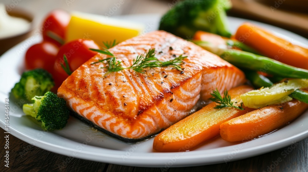 Grilled Salmon with Roasted Vegetables Grilled Salmon with Roasted Vegetables