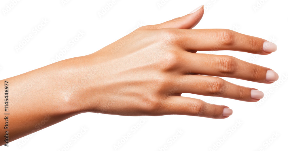 Elegant hand gesture with well manicured nails isolated on transparent background. Elegant hand gesture with well manicured nails isolated on transparent background.