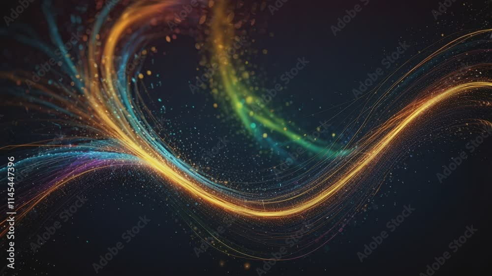 Cosmic Glow: Abstract Light Trails Dance Across Dark Space Cosmic Glow: Abstract Light Trails Dance Across Dark Space