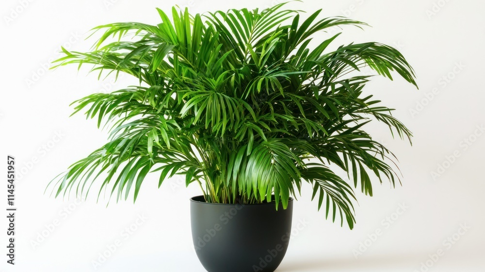 Lush Green Parlor Palm in Black Pot Indoor Plant Houseplant Lush Green Parlor Palm in Black Pot Indoor Plant Houseplant