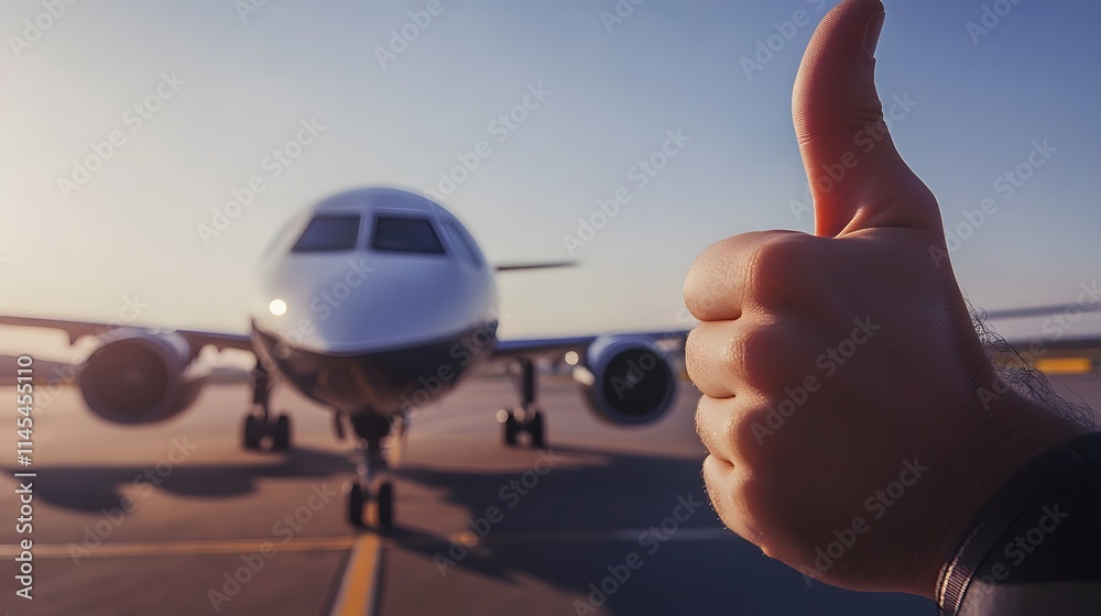 Fotografie Pilot giving a thumbs up AI generated illustration