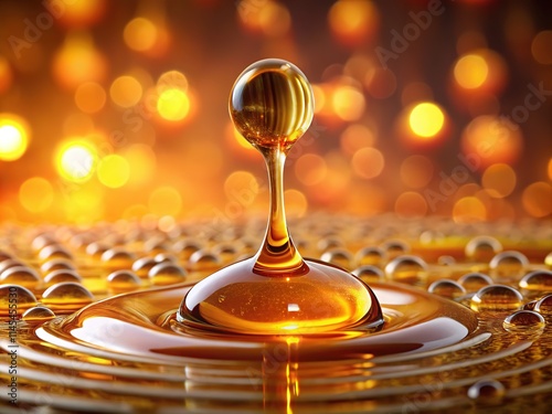 Honey Drizzle, Low Light, Macro Photography, Surface Tension photo