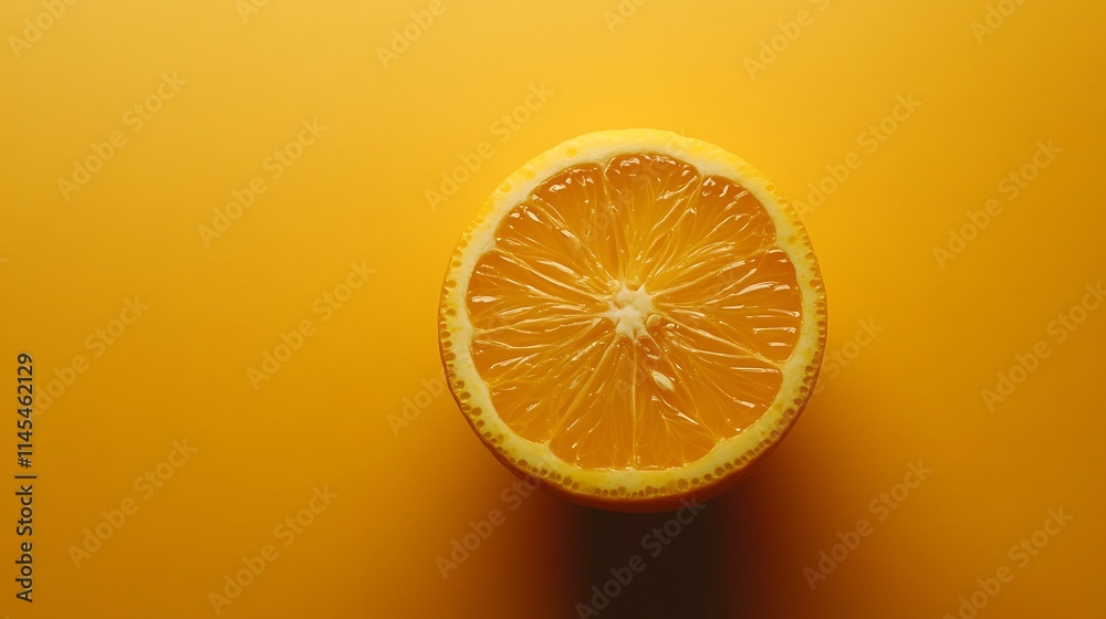 Brightly sliced orange fruit mockup photo on plain vibrant background.. AI Generated Brightly sliced orange fruit mockup photo on plain vibrant background.. AI Generated