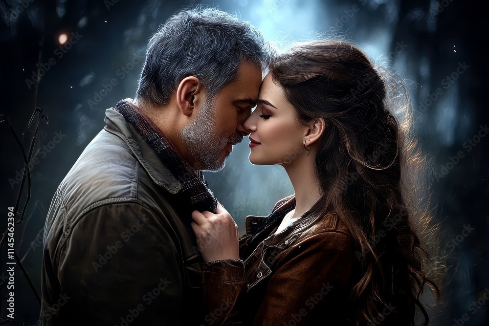 Cherishing love with a heartfelt kiss. Cherishing love with a heartfelt kiss.