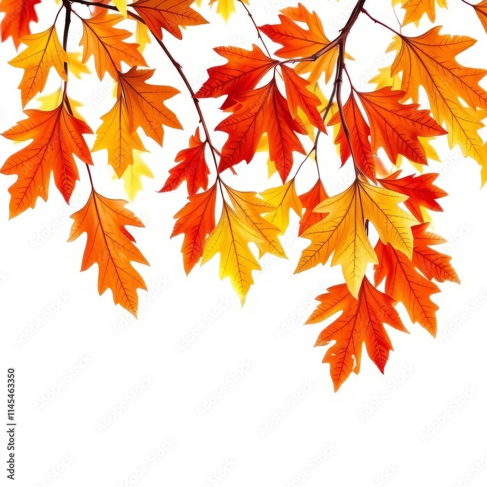 Falling autumn oak leaves isolated on white frame isolated frame border design background isolated Falling autumn oak leaves isolated on white frame isolated frame border design background isolated