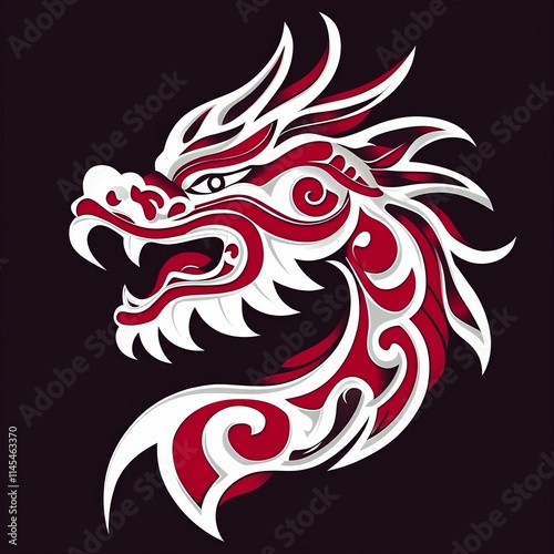 Wallpaper Mural Crimson Dragon Head Intricate Asian Art Design Torontodigital.ca