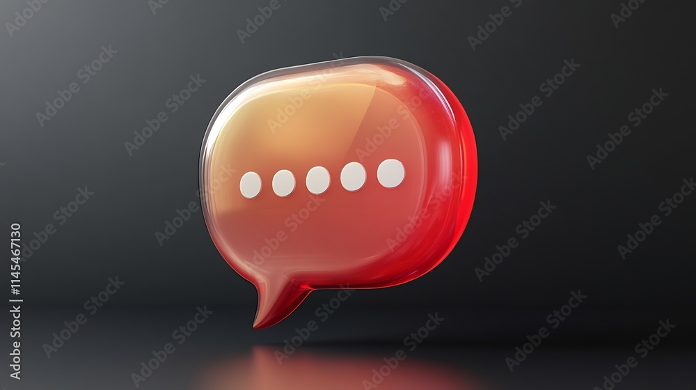 Fototapeta premium Modern chat notification icon isolated on a transparent background for messaging communication and social media platforms