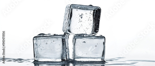 Crisp and Cool: Translucent Ice Cubes Perfect for Refreshing Drinks - Website Background Header