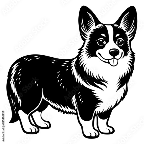 Dog Silhouette on White Background in Vector illustration  
