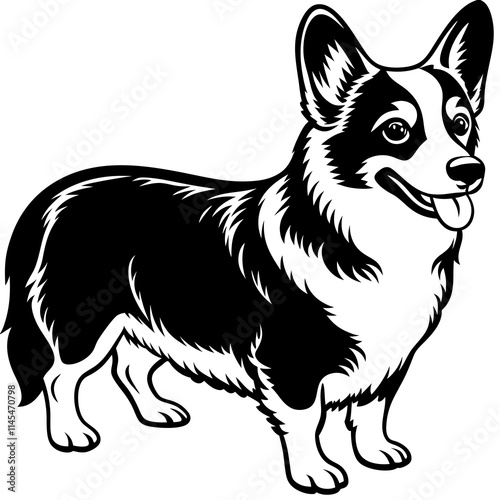 Dog Silhouette on White Background in Vector illustration  