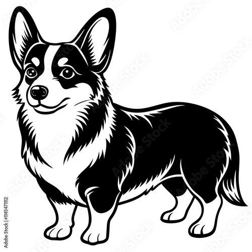 Dog Silhouette on White Background in Vector illustration  