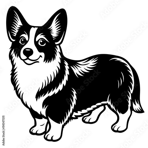 Dog Silhouette on White Background in Vector illustration  