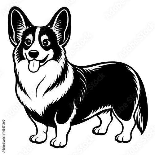 Dog Silhouette on White Background in Vector illustration  