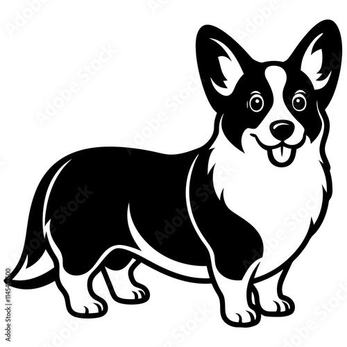 Dog Silhouette on White Background in Vector illustration  