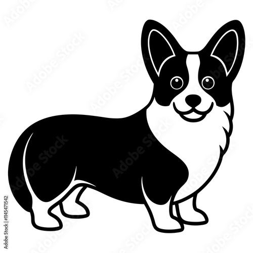 Dog Silhouette on White Background in Vector illustration  