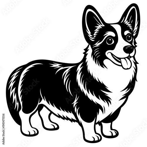 Dog Silhouette on White Background in Vector illustration  