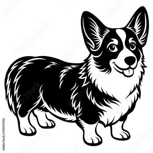 Dog Silhouette on White Background in Vector illustration  