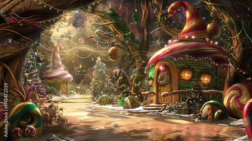 Christmas decorations Zoom background whoville fantas photo