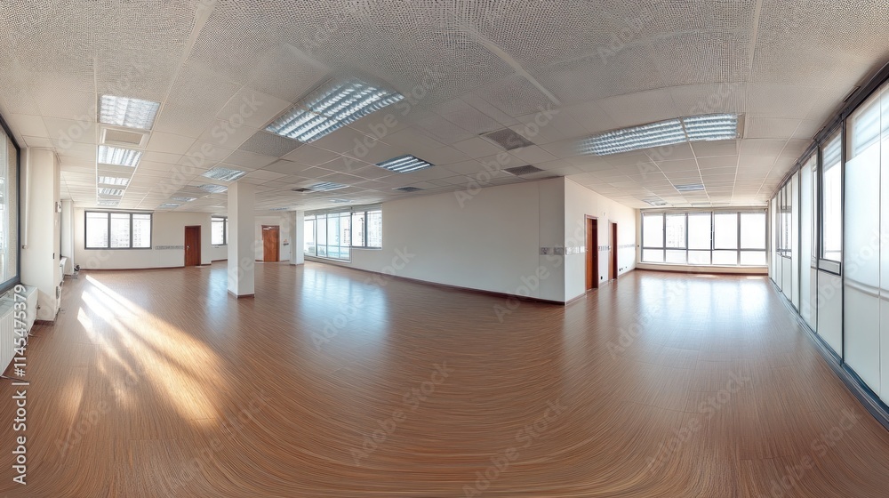 Spacious Modern Empty Office Space for Lease, Panoramic View Spacious Modern Empty Office Space for Lease, Panoramic View