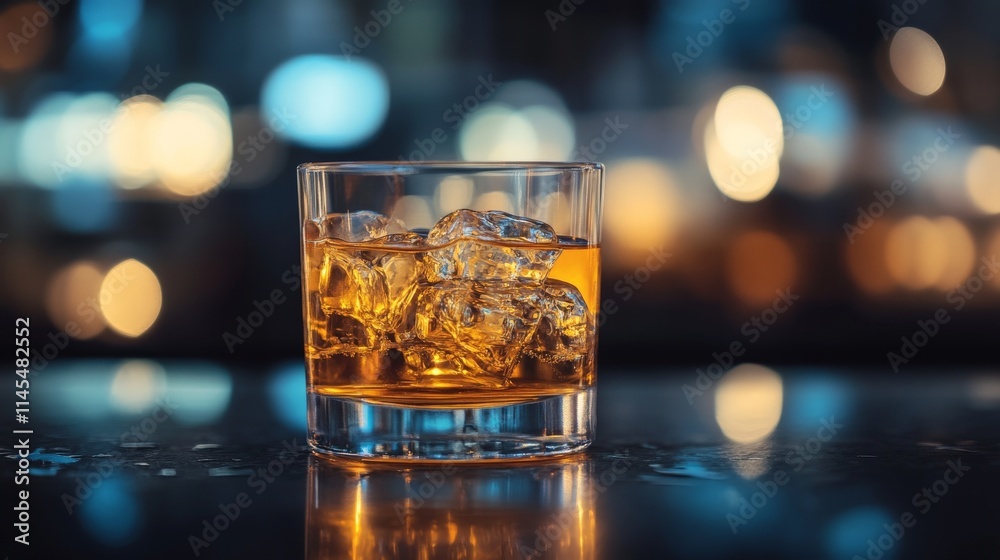 Whiskey on the Rocks at the Bar Whiskey on the Rocks at the Bar