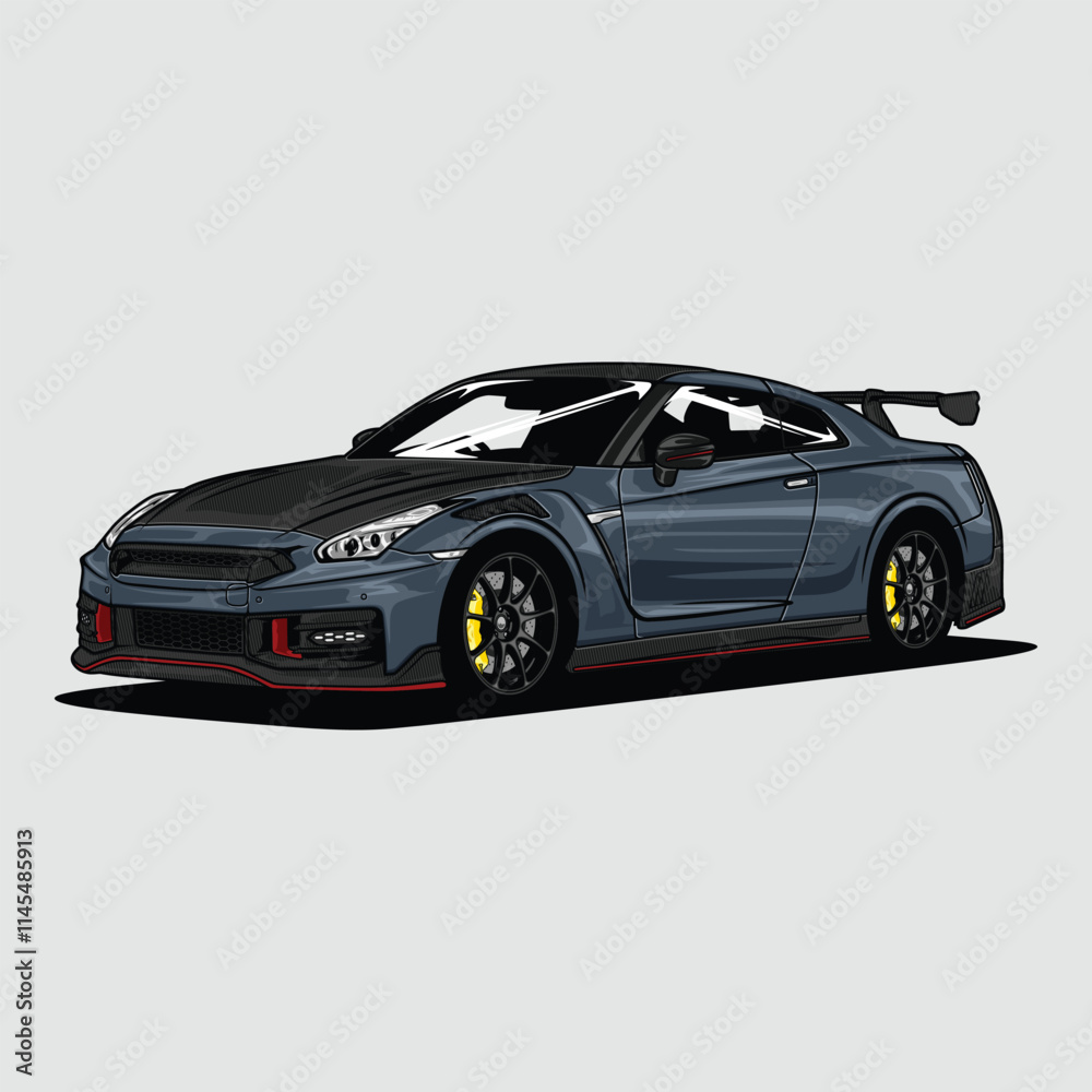 Perspective view car vector illustration for conceptual design Perspective view car vector illustration for conceptual design