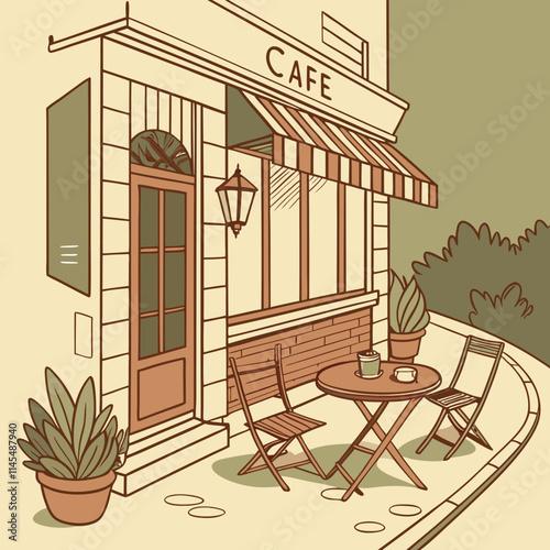 Charming Café with Outdoor Seating Area