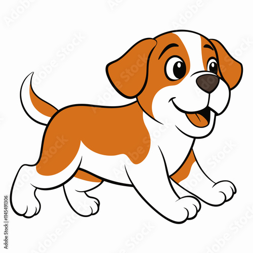 Running Dog Silhouette vector and illustration on white Background For T-Shirt