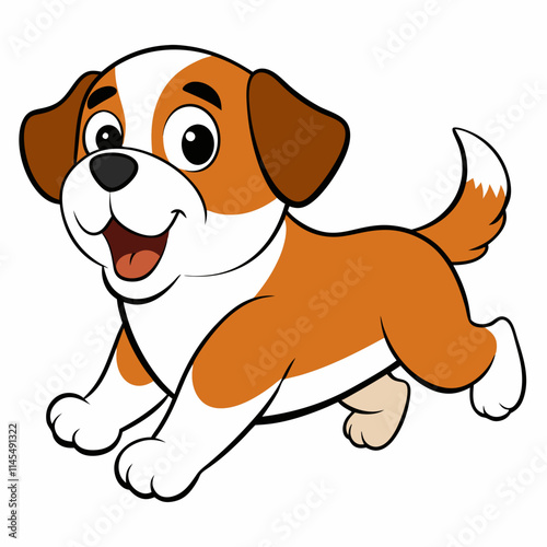 Running Dog Silhouette vector and illustration on white Background For T-Shirt